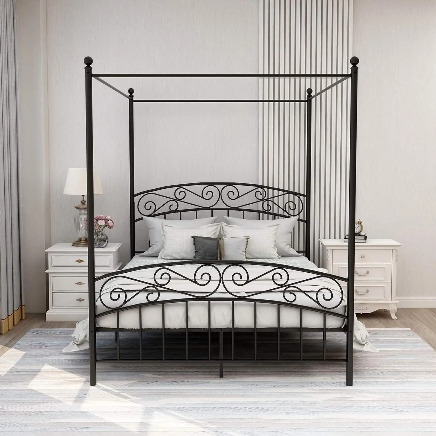 Queen Size Canopy Bed Frame Fo - огляд і ціна Canopy Bed Frame Metal Queen