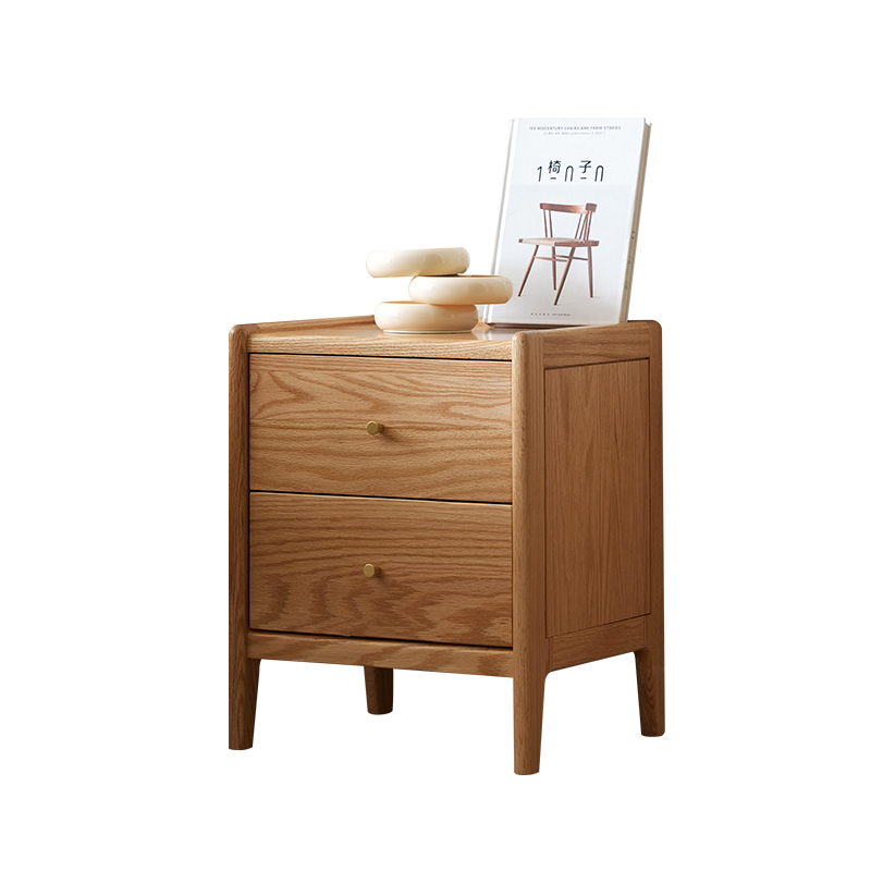 Solid Oak Wood Bedroom Furnitu - огляд і ціна Solid Wood Nightstand 2 Drawers
