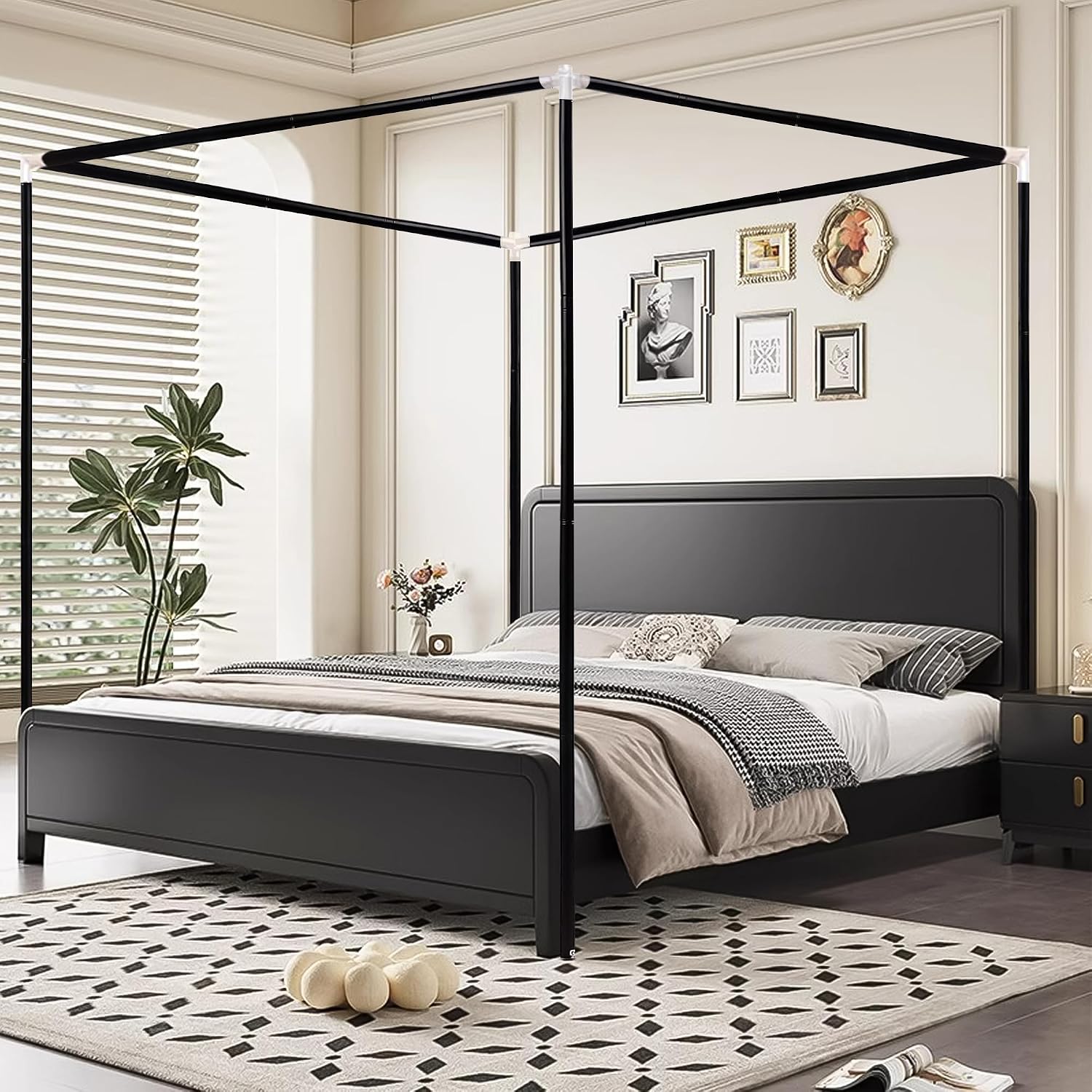 Stainless Steel Canopy Bed Fra - огляд і ціна Canopy Bed Frame Metal Queen