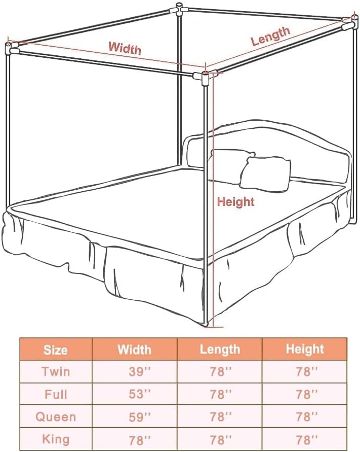 Stainless Steel Canopy Bed Fra - огляд і ціна Canopy Bed Frame Metal Queen