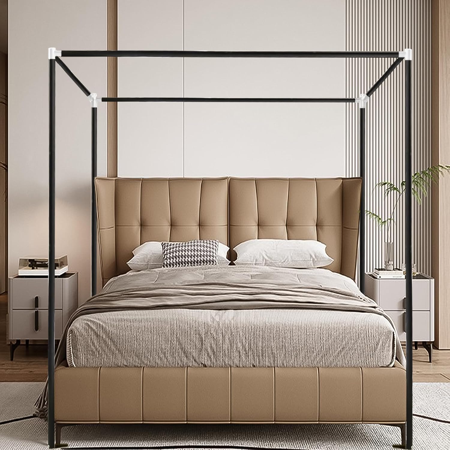 Stainless Steel Canopy Bed Fra - огляд і ціна Canopy Bed Frame Metal Queen
