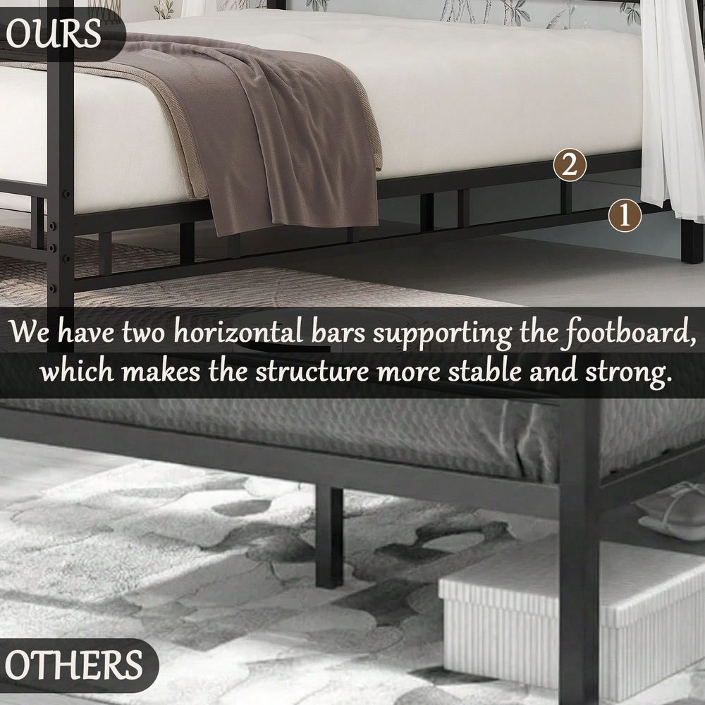 Metal Canopy Bed Frame, Queen  - огляд і ціна Canopy Bed Frame Metal Queen