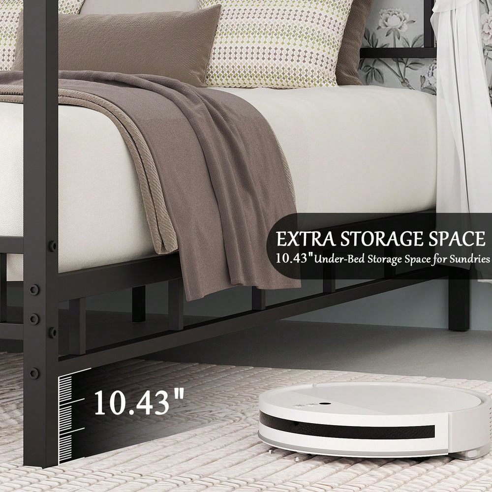 Metal Canopy Bed Frame, Queen  - огляд і ціна Canopy Bed Frame Metal Queen