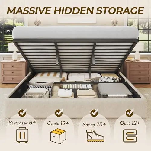 King Size Lift Up Storage Bed  - огляд і ціна Gas Lift Storage Bed Hydraulic
