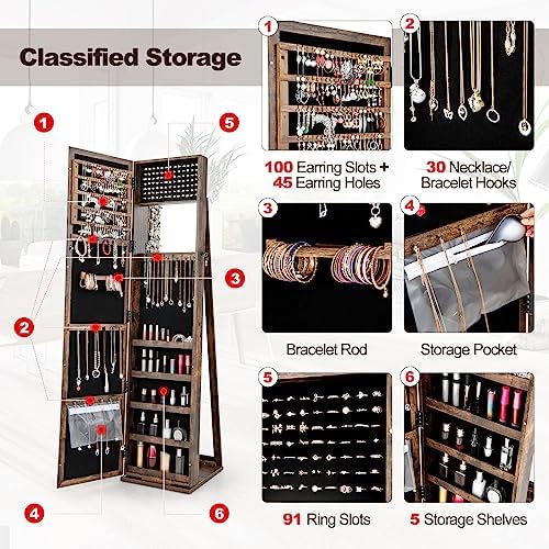 Jewelry Armoire with Full Leng - огляд і ціна Full Length Mirror Jewelry Armoire