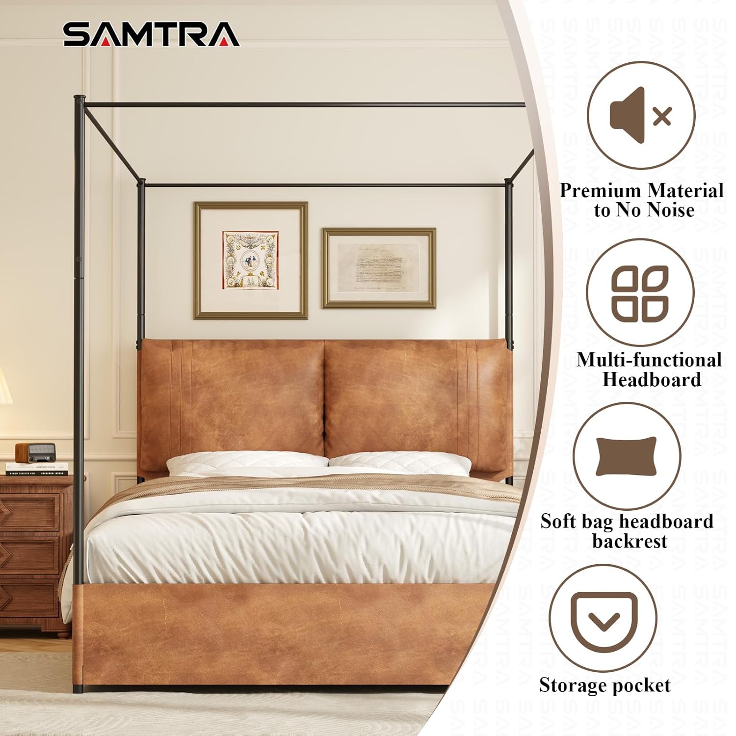 Queen Canopy Bed Frame with Ta - огляд і ціна Canopy Bed Frame Metal Queen