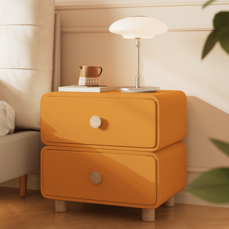 Minimalist Cream Bedside Cabin - огляд і ціна Solid Wood Nightstand 2 Drawers