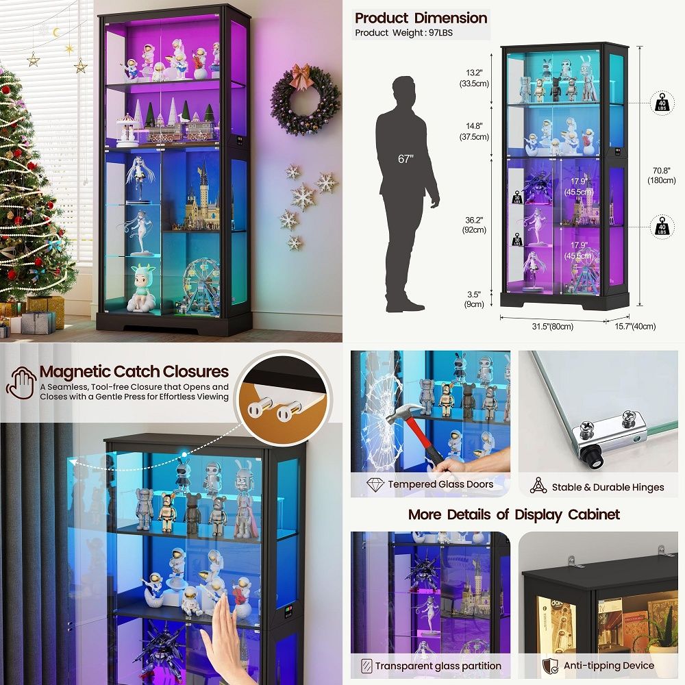 Lighted Corner Display Curio C - огляд і ціна Storage