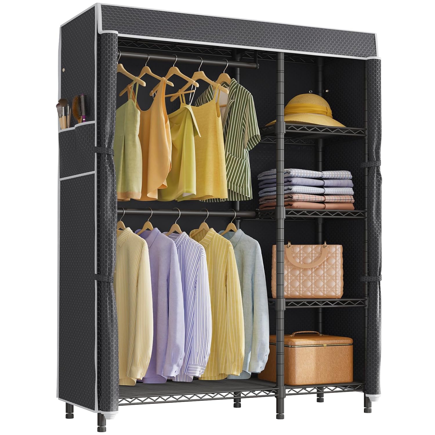 Portable Closet Wardrobe Heavy - огляд і ціна Wardrobe Closet Portable Fabric Cover