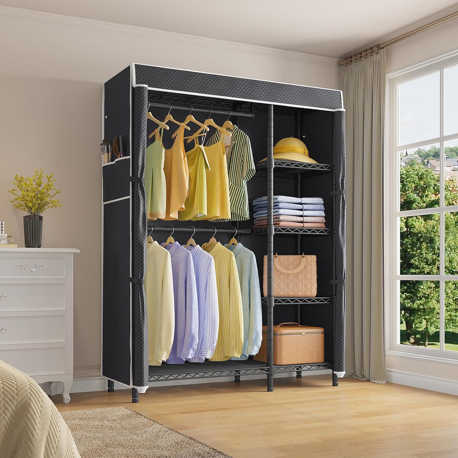 Portable Closet Wardrobe Heavy - огляд і ціна Wardrobe Closet Portable Fabric Cover