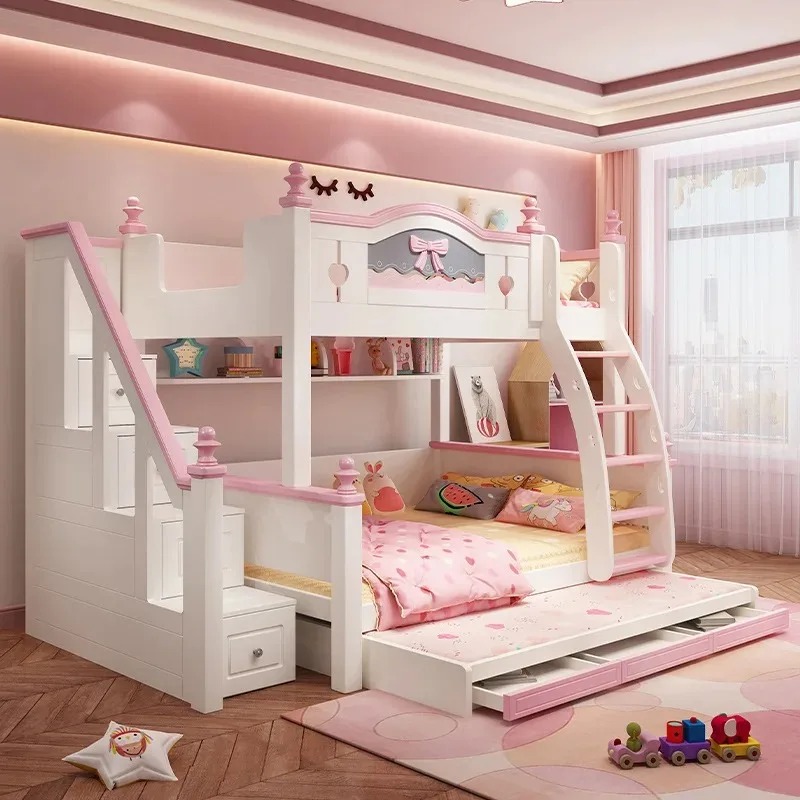 Children Bedroom Furniture Chi - огляд і ціна Bunk Bed With Stairs And Slide