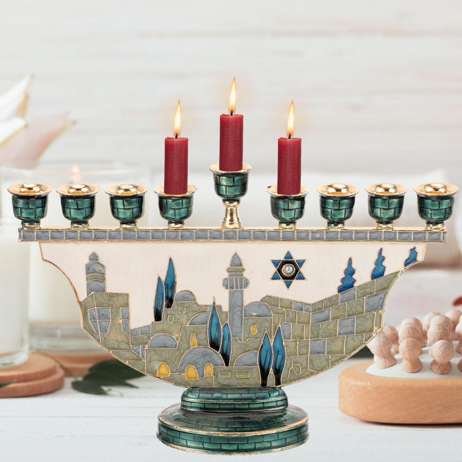 9 Branch Hanukkah Menorah Jeru - огляд і ціна Tables