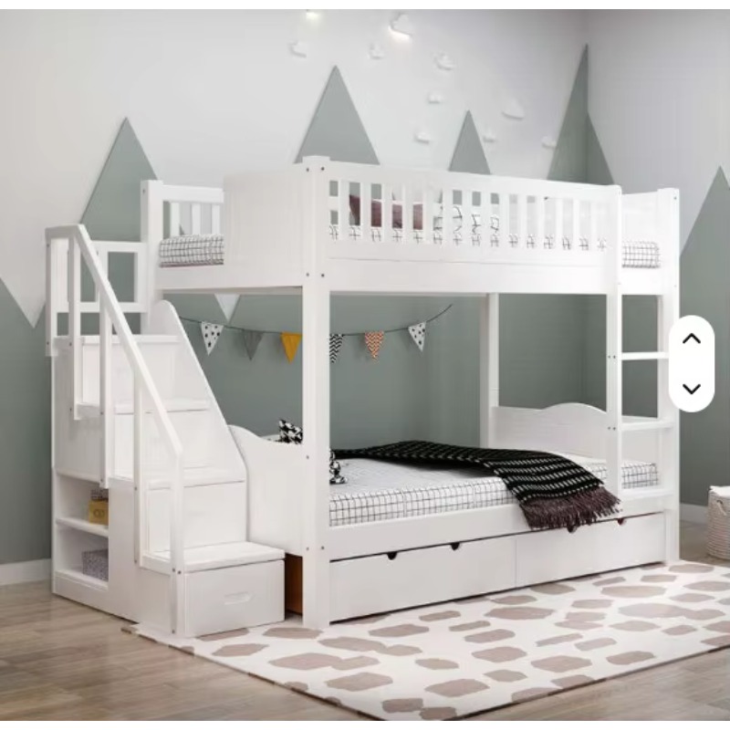 Hot Sell Furniture Double Bed  - огляд і ціна Bunk Bed With Stairs And Slide