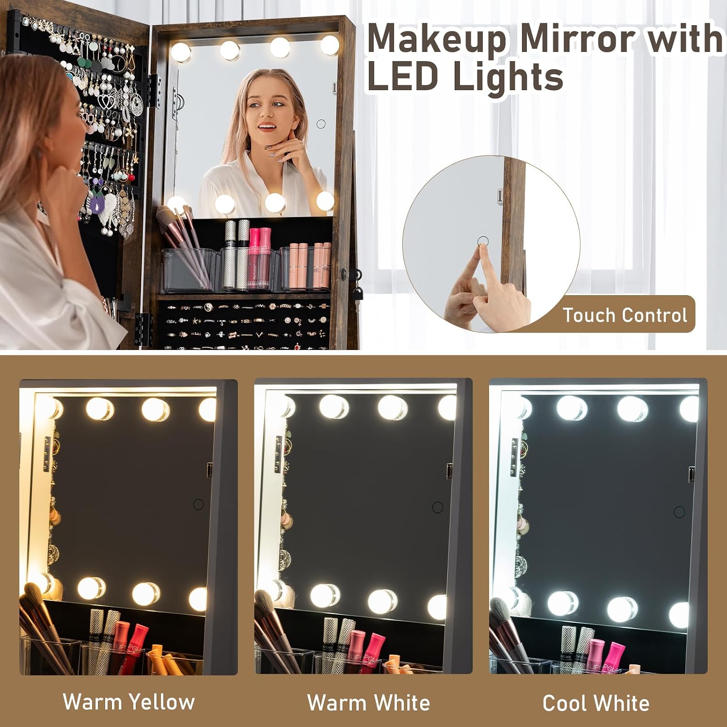 Swivel Jewelry Armoire Full Le - огляд і ціна Full Length Mirror Jewelry Armoire