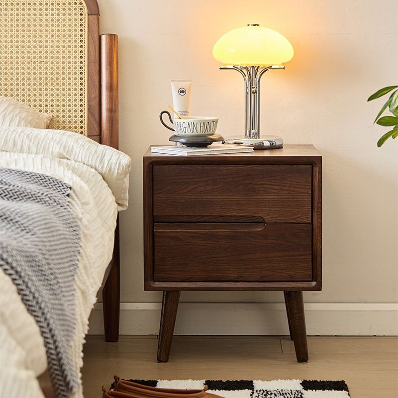 Wooden Bedside Tables Vintage  - огляд і ціна Solid Wood Nightstand 2 Drawers