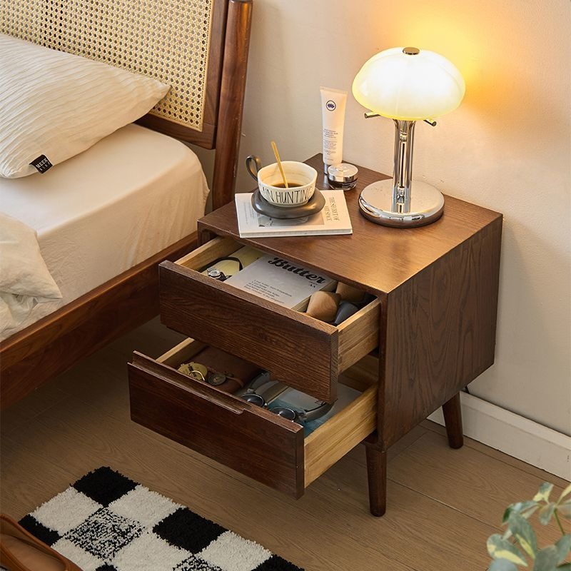 Wooden Bedside Tables Vintage  - огляд і ціна Solid Wood Nightstand 2 Drawers