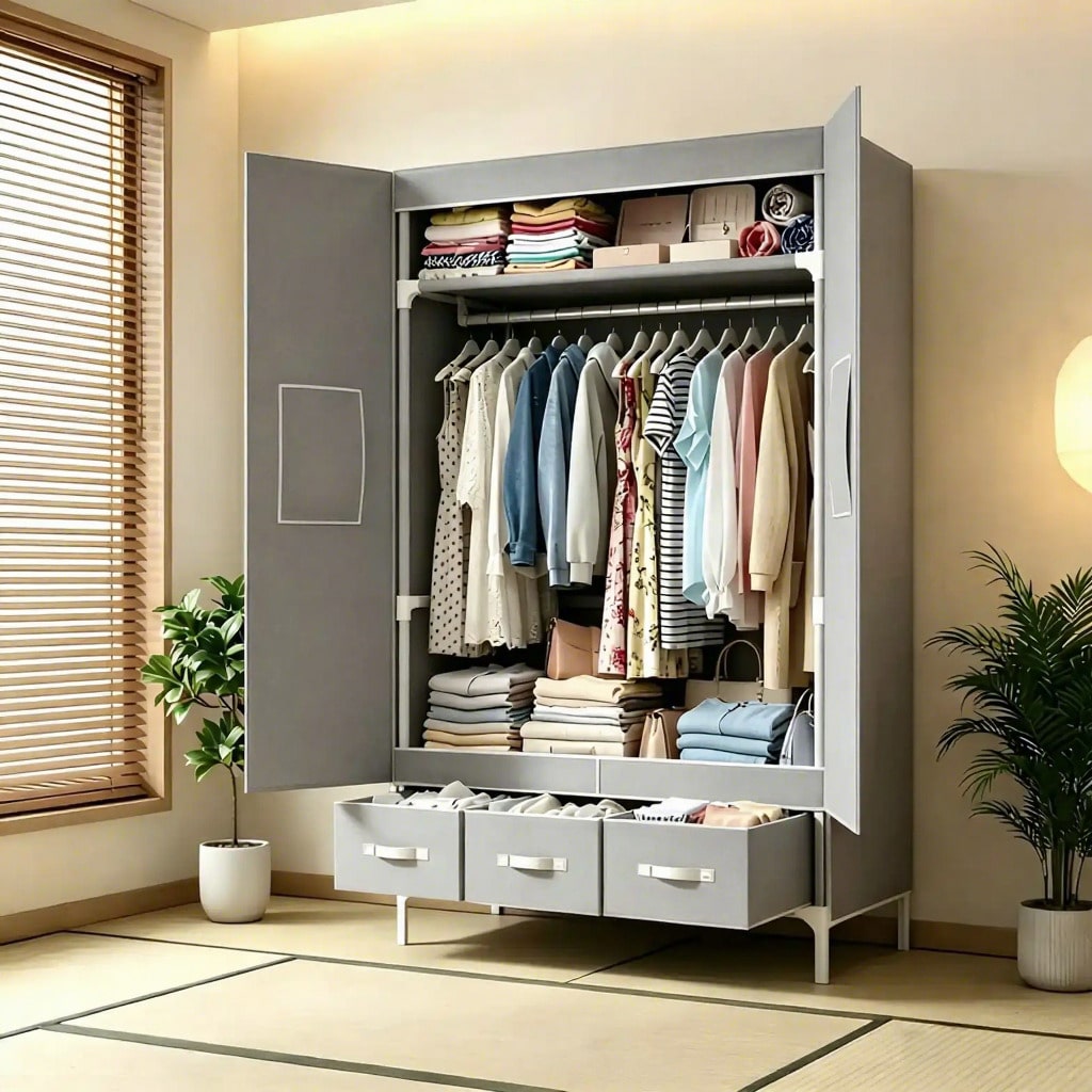 Portable Closet Wardrobe, 57.4 - огляд і ціна Wardrobe Closet Portable Fabric Cover