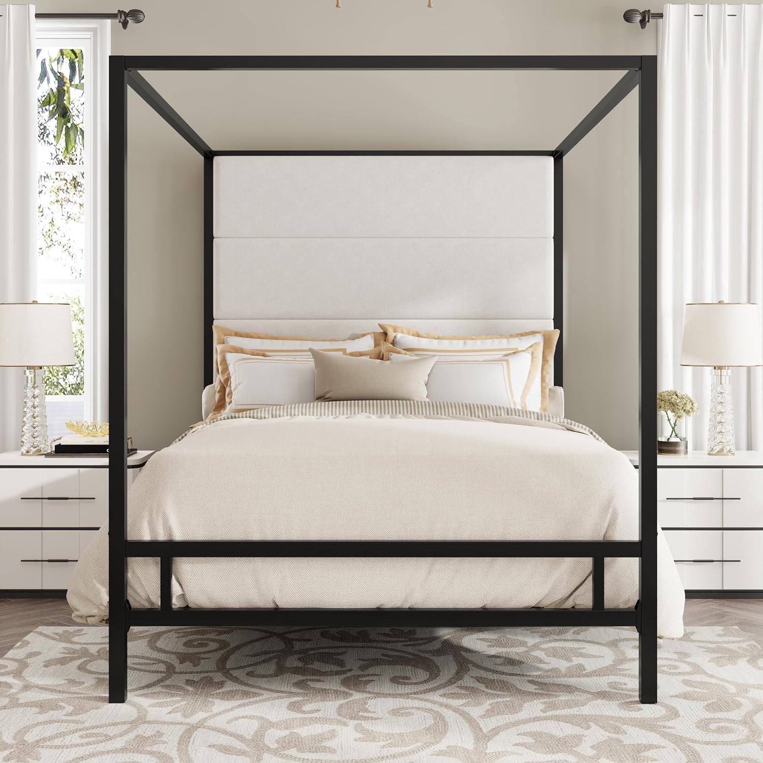Queen Canopy Bed Frame Metal 4 - огляд і ціна Canopy Bed Frame Metal Queen