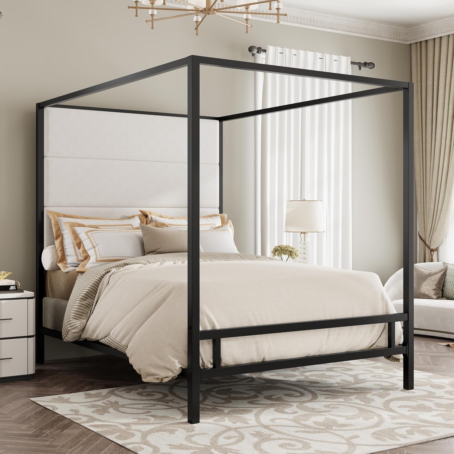 Queen Canopy Bed Frame Metal 4 - огляд і ціна Canopy Bed Frame Metal Queen