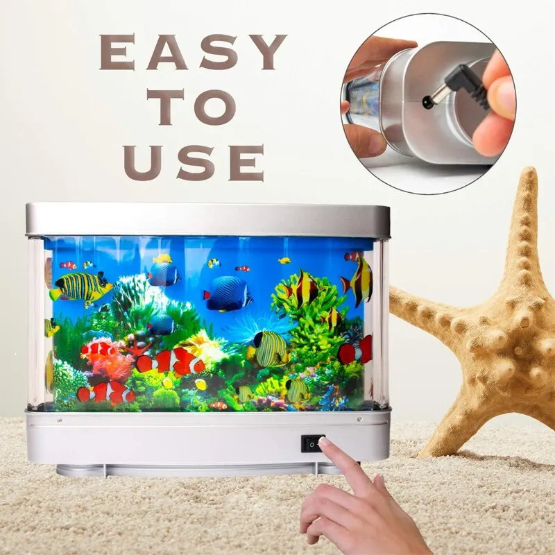 Tropical Fish Tank Lamps Artif - огляд і ціна Floating Nightstand With Led Light