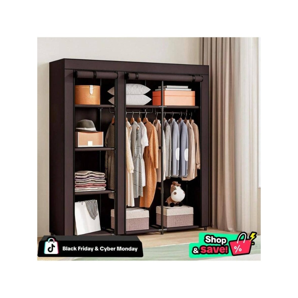 Portable Wardrobe Closet Stora - огляд і ціна Wardrobe Closet Portable Fabric Cover