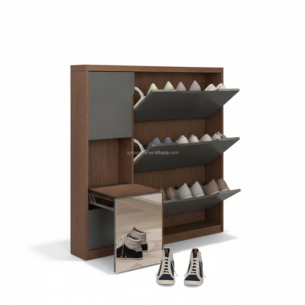 Slim Shoe Cabinet, 17cm/6.7 in - огляд і ціна Shoe Rack Cabinet Narrow Entryway