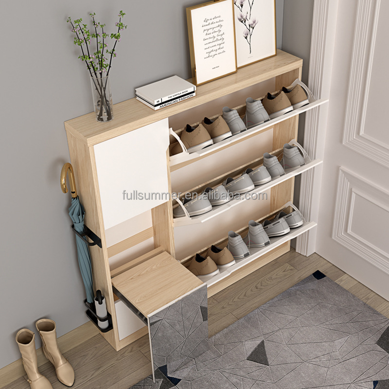 Slim Shoe Cabinet, 17cm/6.7 in - огляд і ціна Shoe Rack Cabinet Narrow Entryway