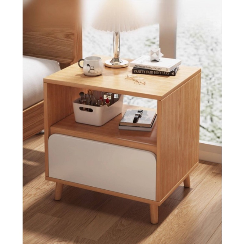 White bedside table Bedroom wi - огляд і ціна Solid Wood Nightstand 2 Drawers
