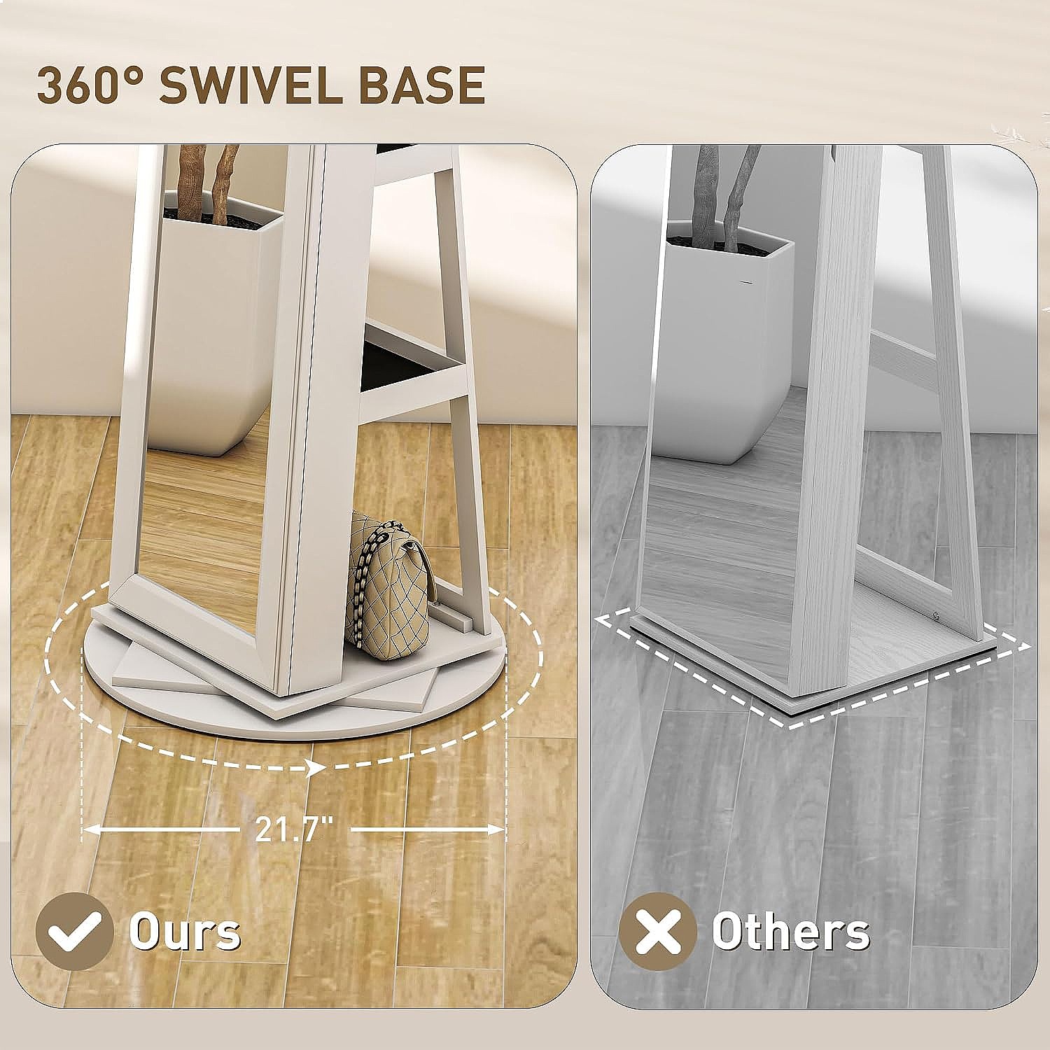 HOMCOM 360° Swivel Lockable Je - огляд і ціна Full Length Mirror Jewelry Armoire