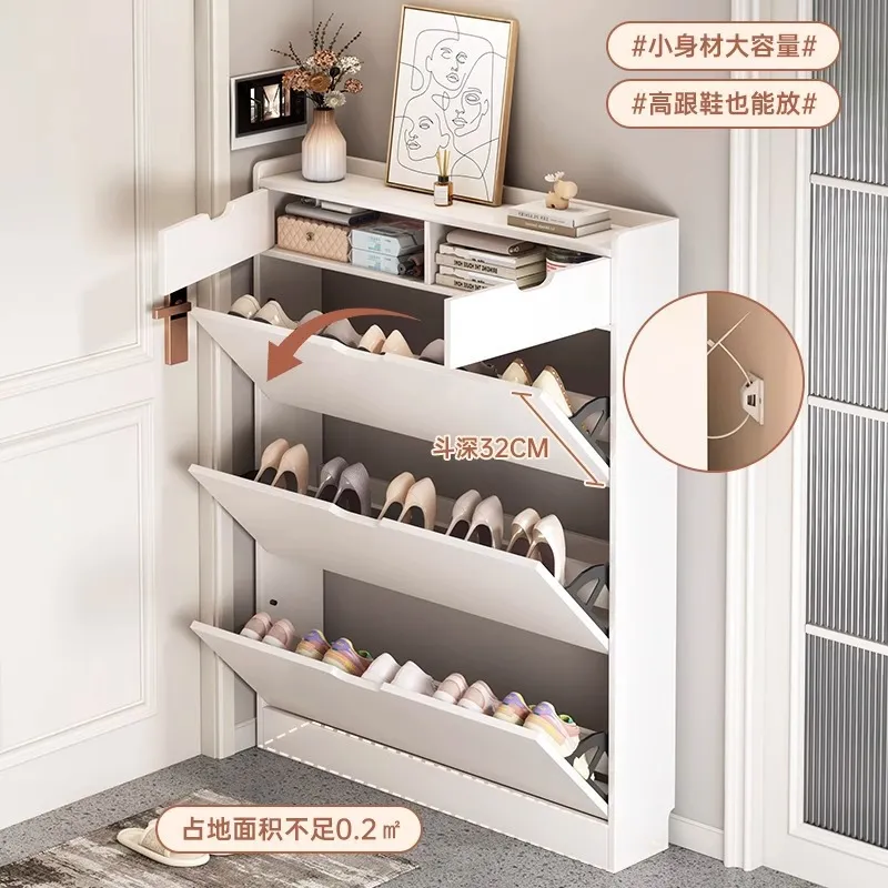 Solid Wood Core Shoe Cabinet 1 - огляд і ціна Shoe Rack Cabinet Narrow Entryway