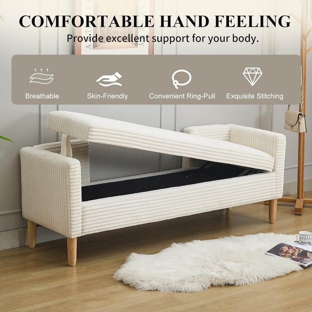 with Wood Leg, End of Bed Benc - огляд і ціна Bedroom Furniture