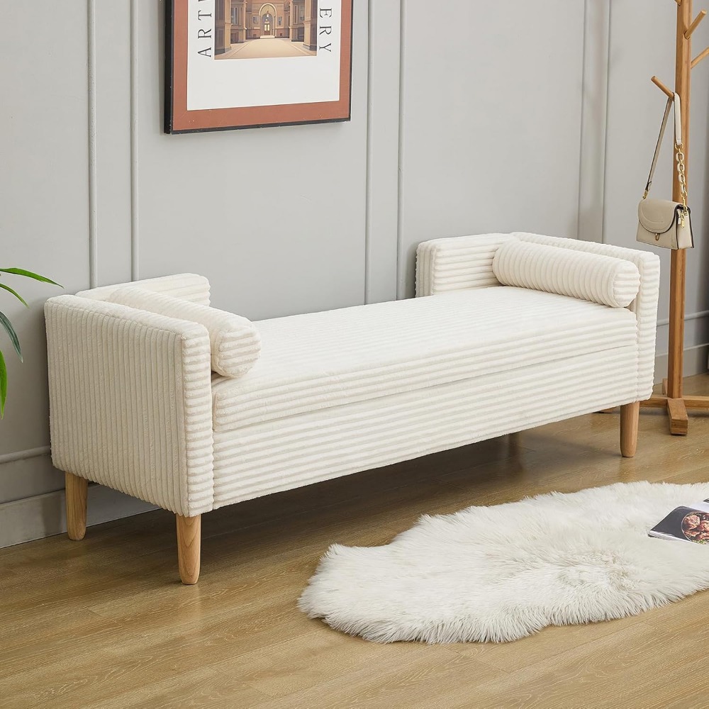 with Wood Leg, End of Bed Benc - огляд і ціна Bedroom Furniture