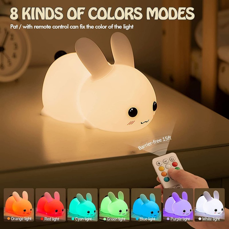 LED Rabbit Night Light Remote  - огляд і ціна Floating Nightstand With Led Light