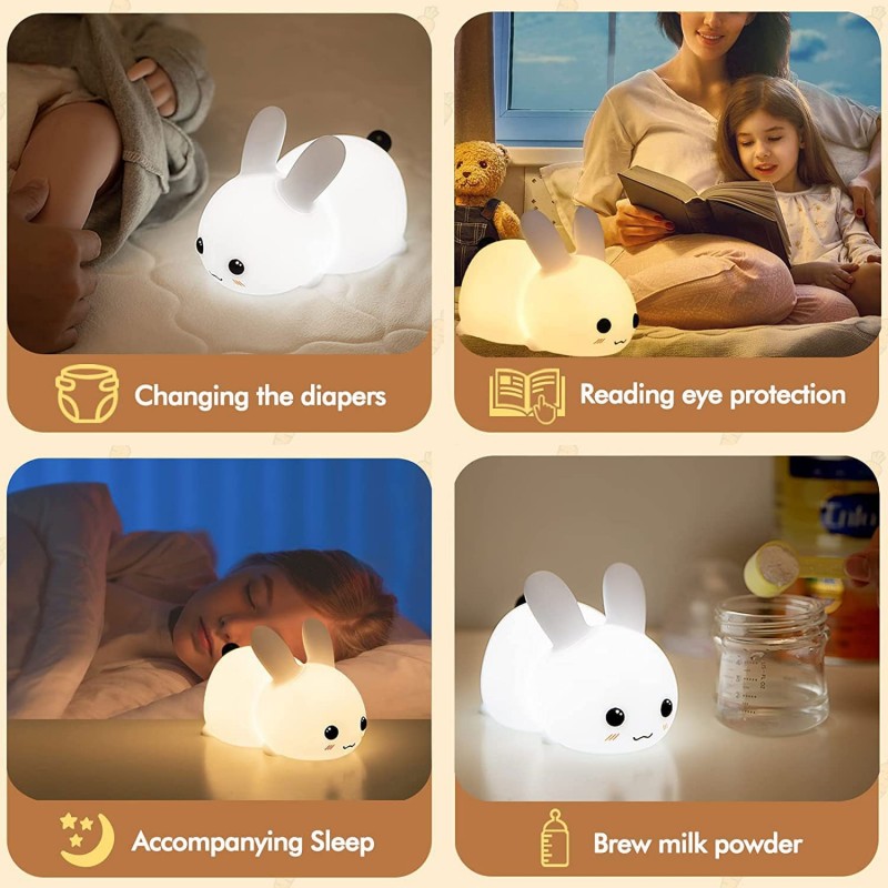 LED Rabbit Night Light Remote  - огляд і ціна Floating Nightstand With Led Light