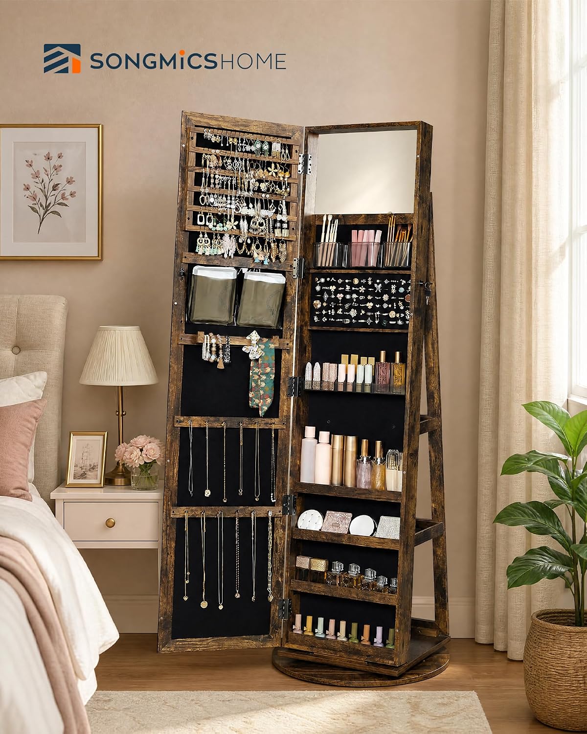 Standing Jewelry Cabinet, Full - огляд і ціна Full Length Mirror Jewelry Armoire
