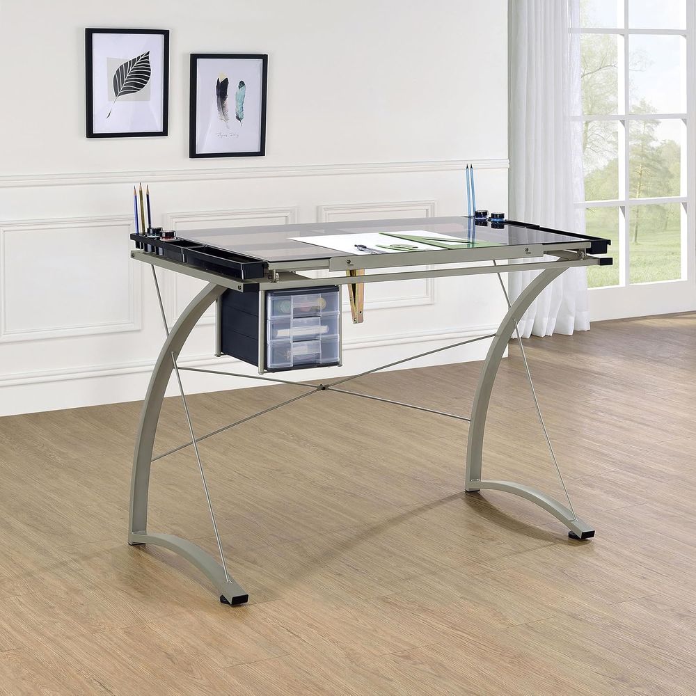 41-Inch Metal and Glass Drafti - огляд і ціна Tables