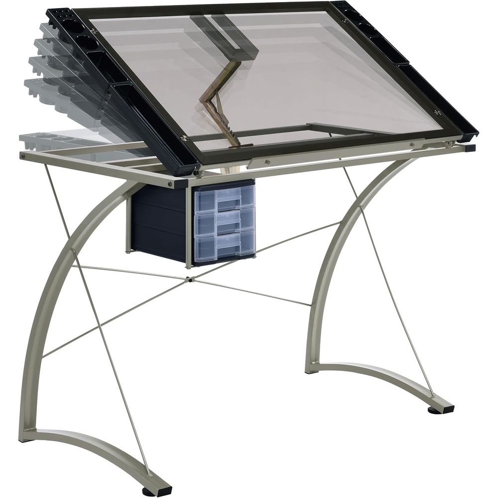 41-Inch Metal and Glass Drafti - огляд і ціна Tables