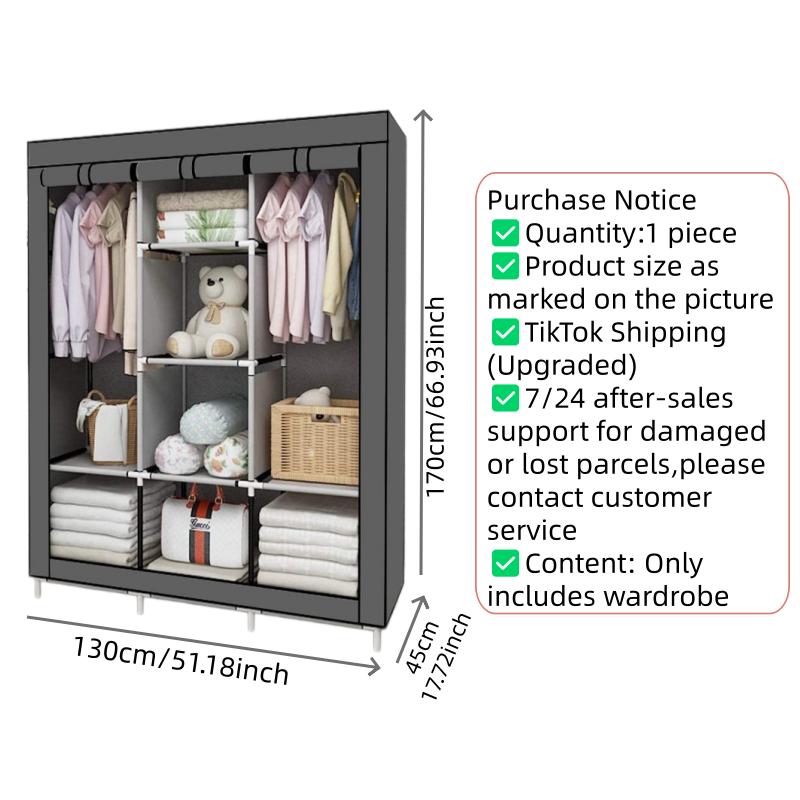 64 Inch Portable Clothes Wardr - огляд і ціна Wardrobe Closet Portable Fabric Cover