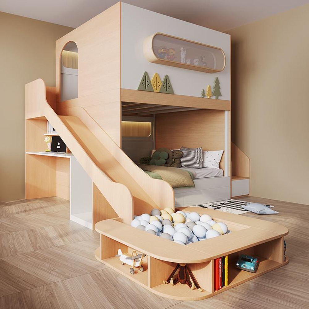 Space Capsule Treehouse Bunk B - огляд і ціна Bunk Bed With Stairs And Slide