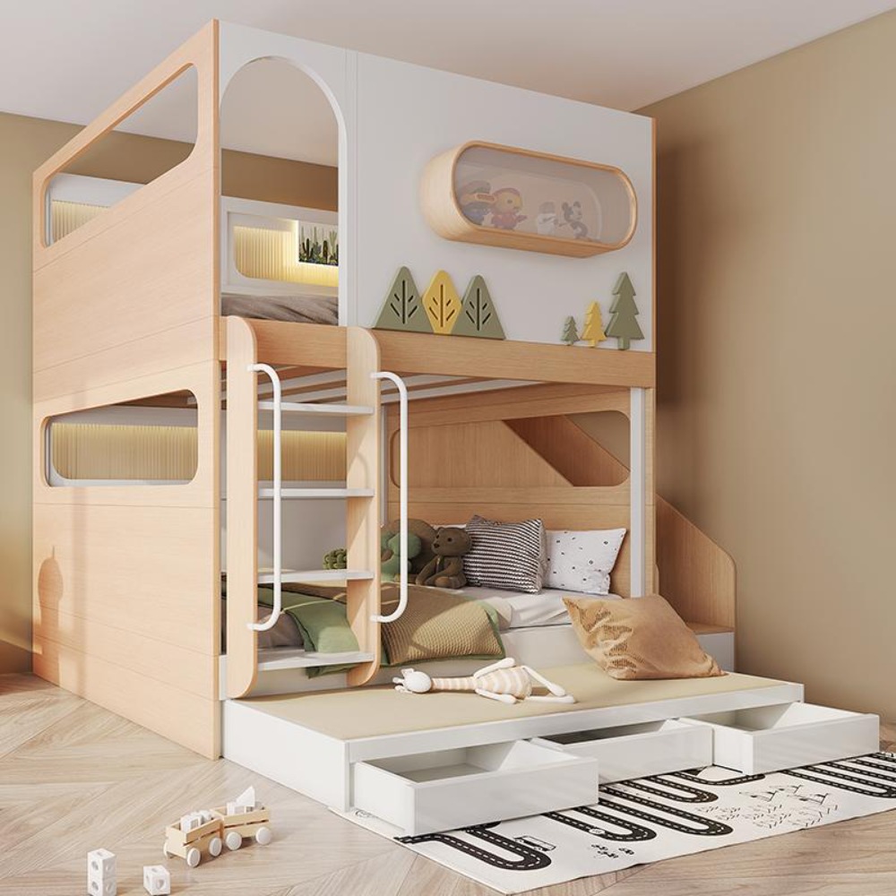 Space Capsule Treehouse Bunk B - огляд і ціна Bunk Bed With Stairs And Slide