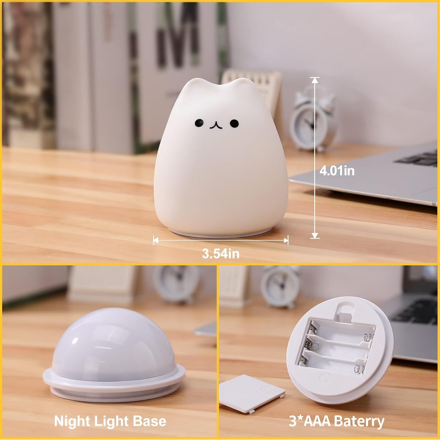 Cute Cat Night Light RGB Color - огляд і ціна Floating Nightstand With Led Light