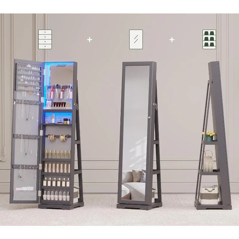 LED Jewelry Armoire with Full  - огляд і ціна Full Length Mirror Jewelry Armoire