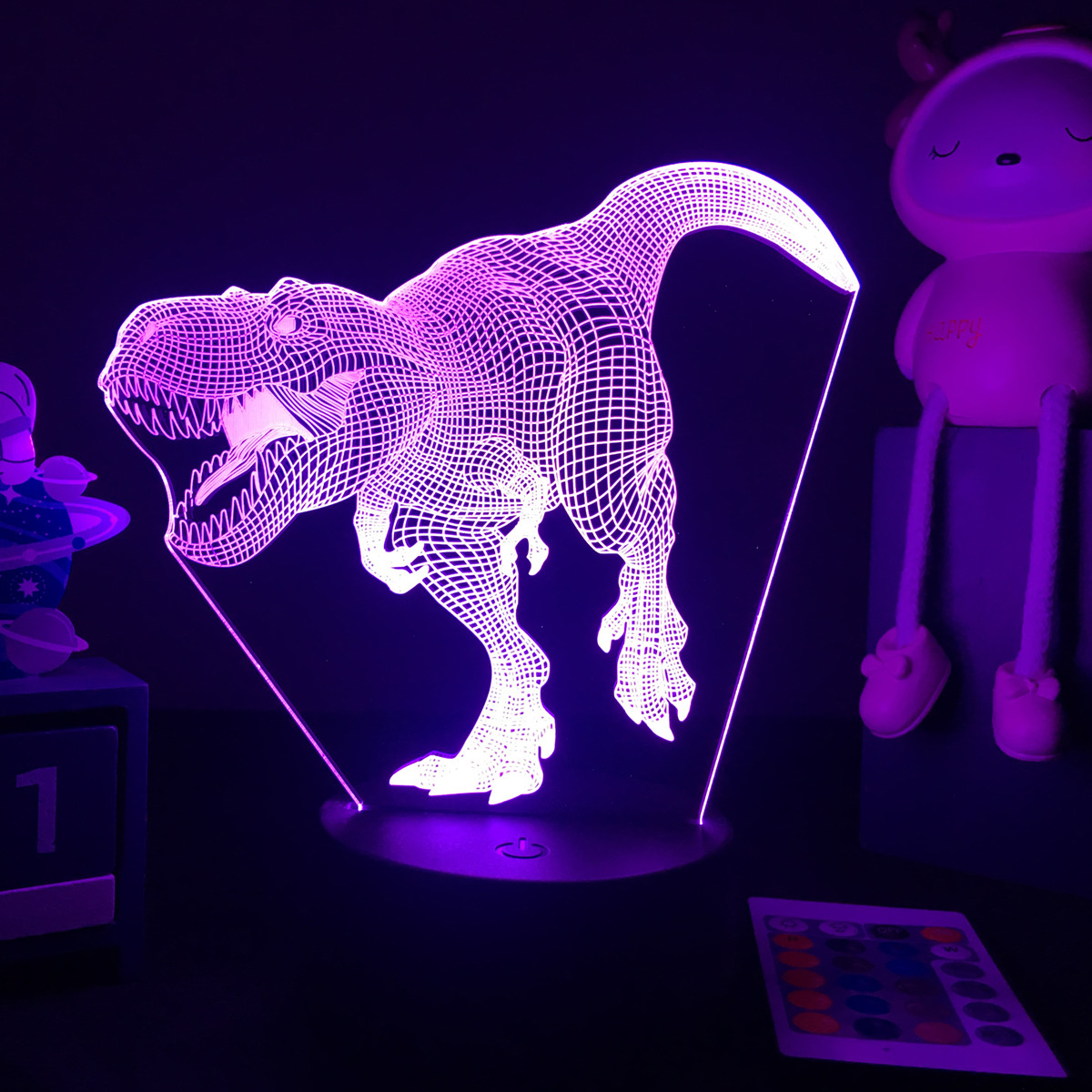 3D LED Dinosaur Nightlight For - огляд і ціна Floating Nightstand With Led Light