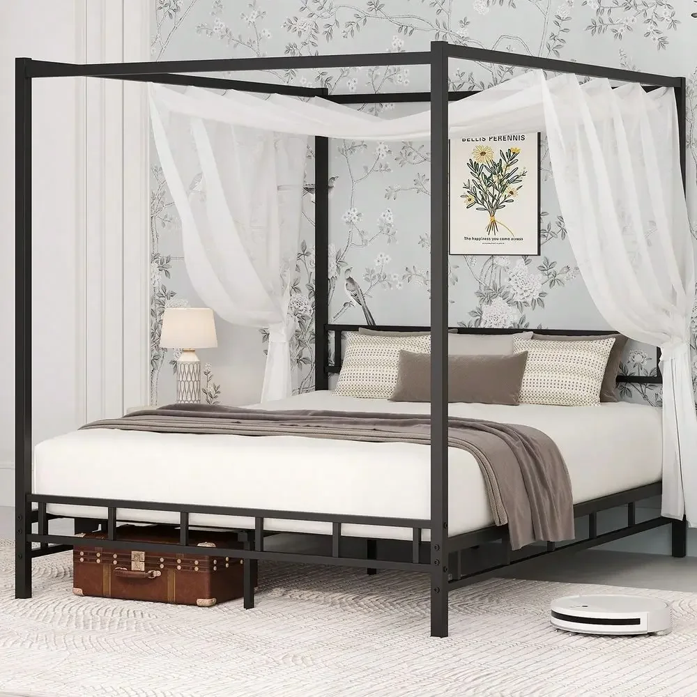Metal Canopy Bed Frame, Queen  - огляд і ціна Canopy Bed Frame Metal Queen