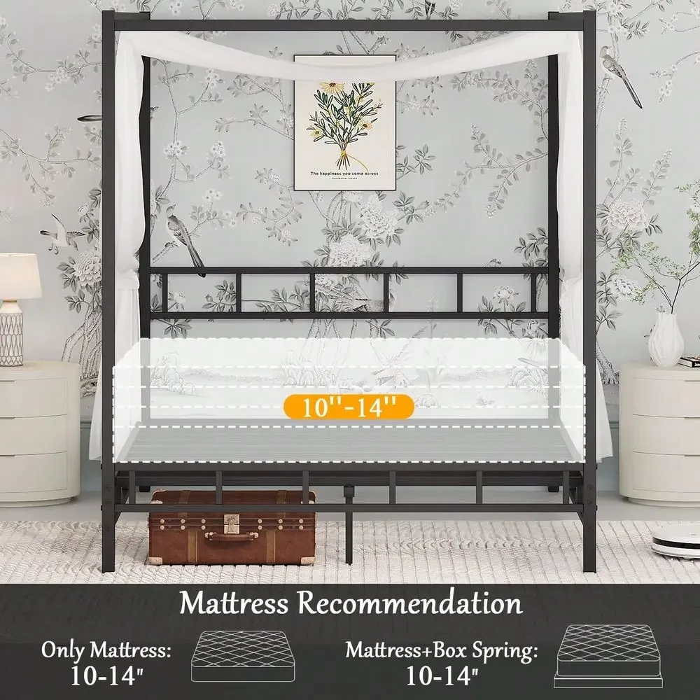 Metal Canopy Bed Frame, Queen  - огляд і ціна Canopy Bed Frame Metal Queen