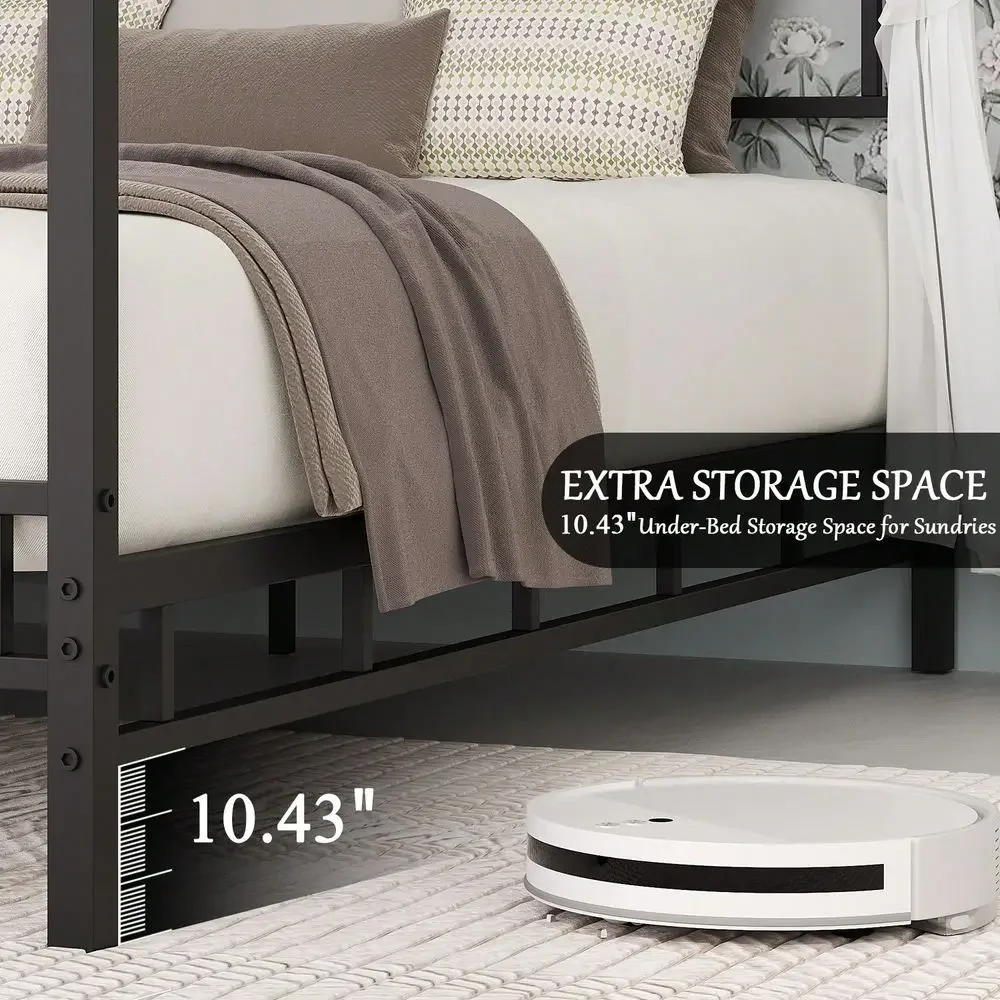 Metal Canopy Bed Frame, Queen  - огляд і ціна Canopy Bed Frame Metal Queen