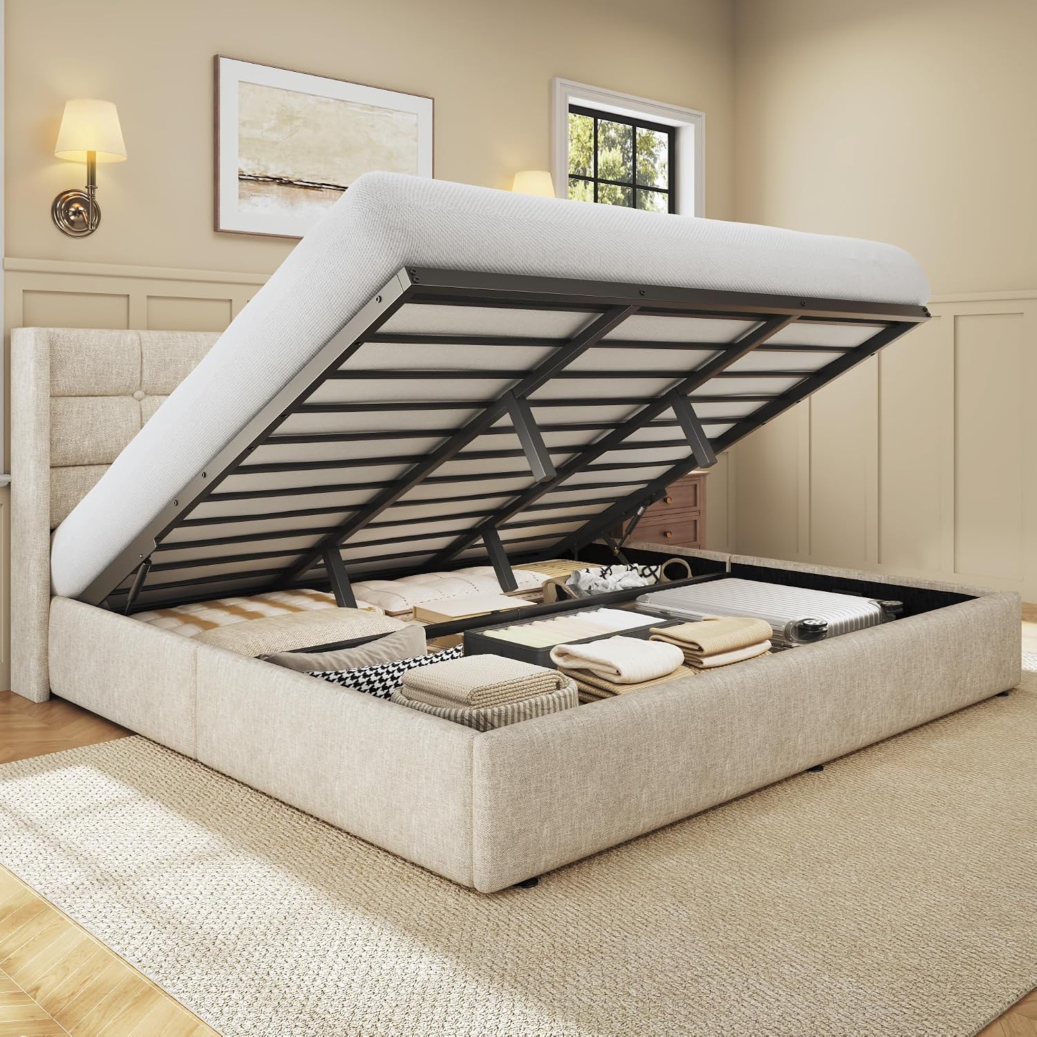 King Size Lift Storage Bed Fra - огляд і ціна Gas Lift Storage Bed Hydraulic