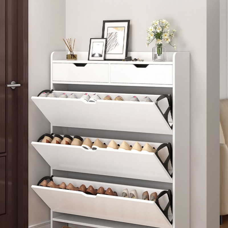 2-Tier Wooden Shoe Organizer C - огляд і ціна Shoe Rack Cabinet Narrow Entryway