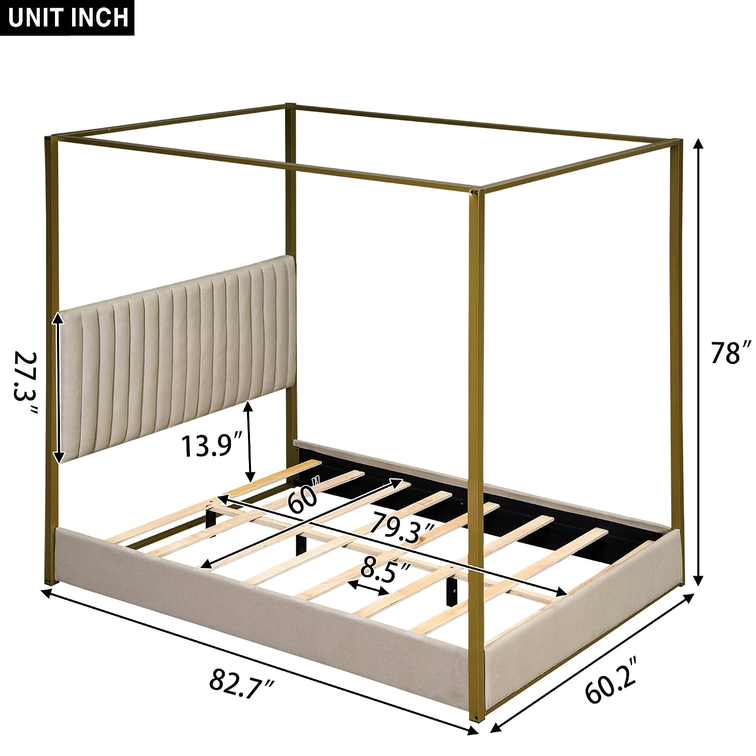 Modern Canopy Platform Bed Que - огляд і ціна Canopy Bed Frame Metal Queen