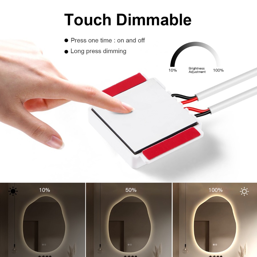 1 Set Dimmable Touch Control B - огляд і ціна Dressing Table Vanity With Lighted Mirror